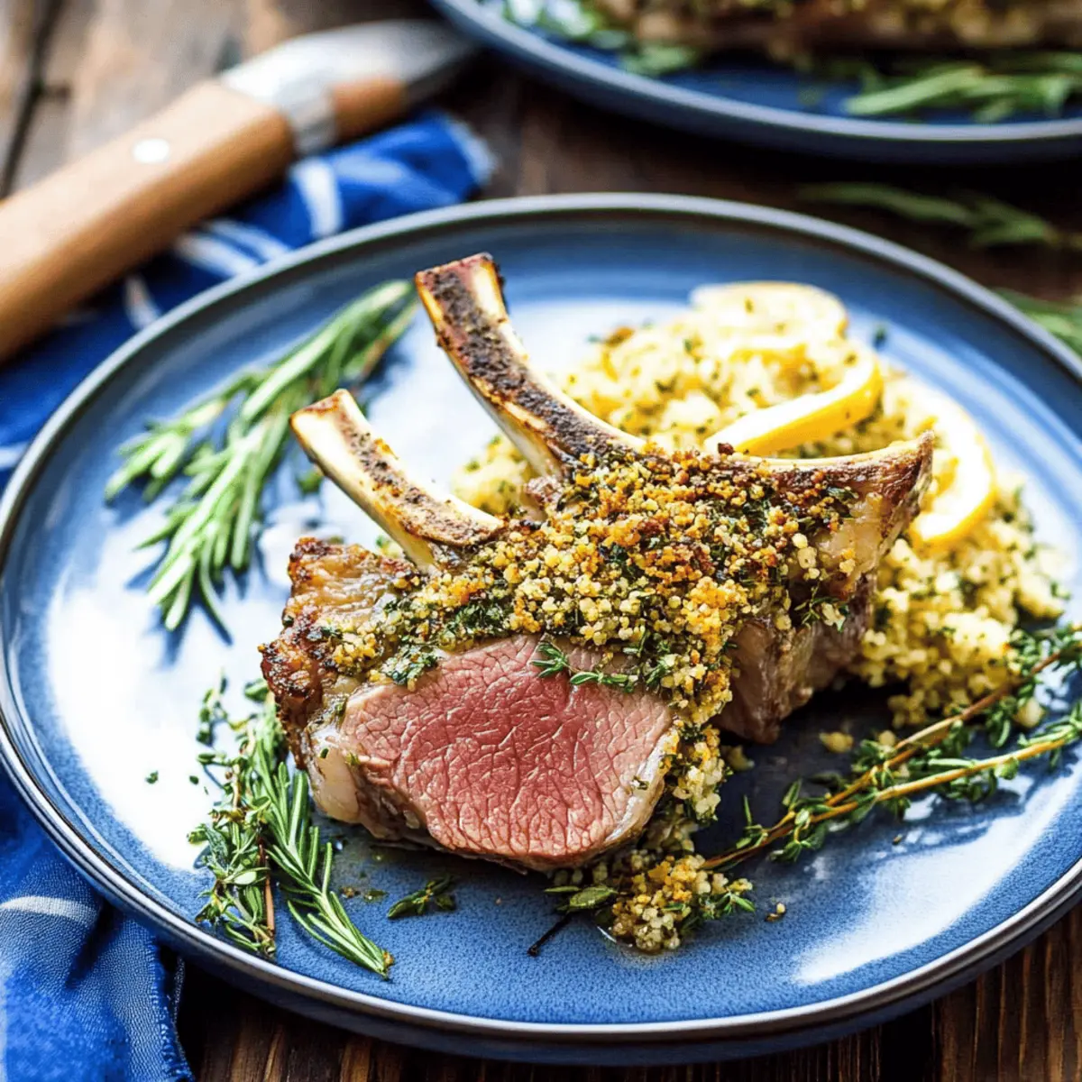 Herb Crusted Lamb Shoulder Chop with Dijon and Fresh Mint