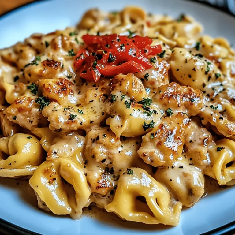 Cowboy Butter Garlic Chicken Tortellini with Fire-Roasted Red Peppers