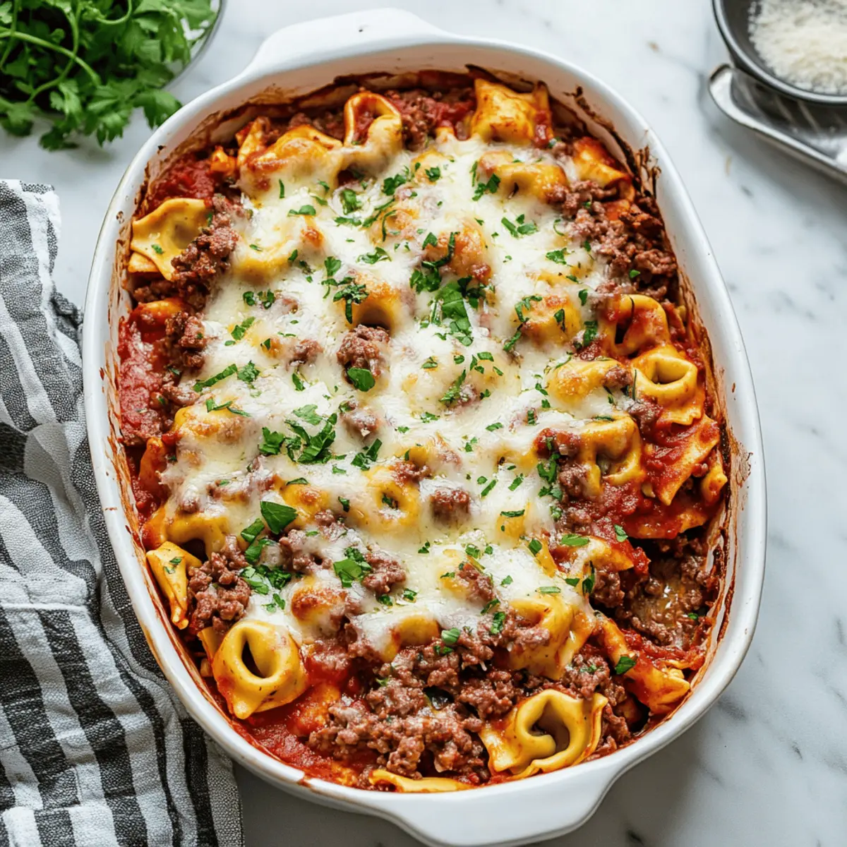 Easy One-Pan Beefy Tortellini Bake Recipe for Busy Weeknights