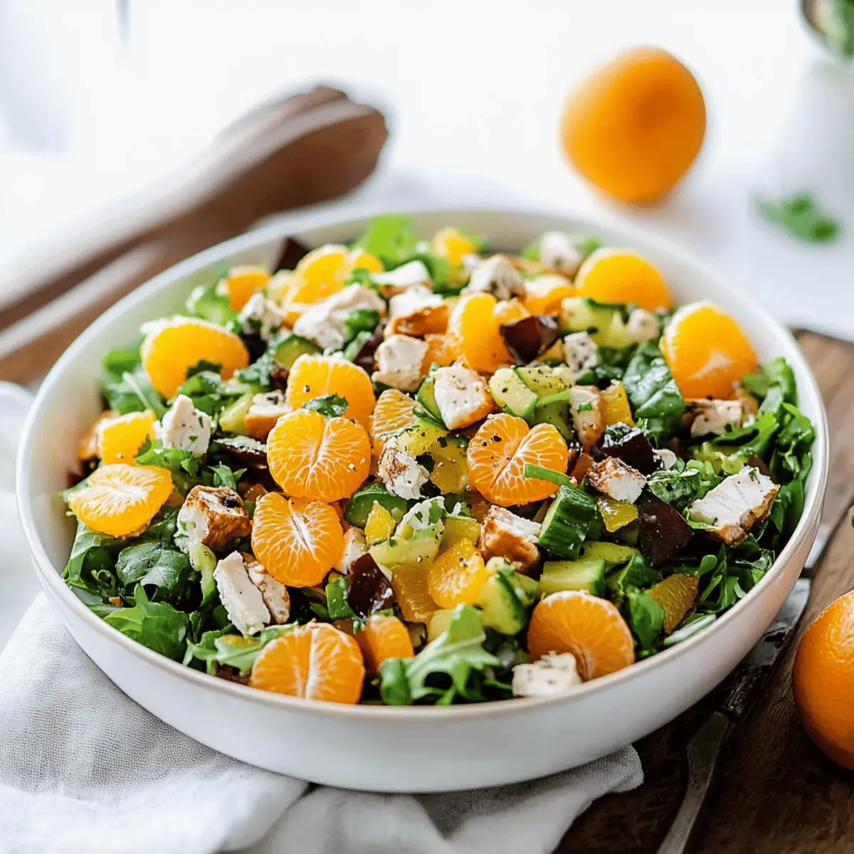 Delicious Mandarin Orange Salad with Chicken and Nutty Crunch