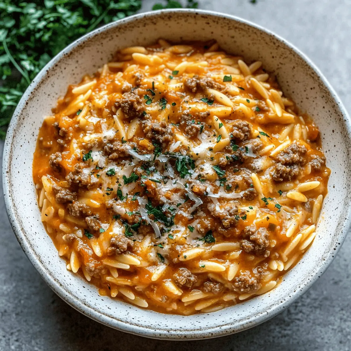 Delicious Ground Beef Orzo with Tomato Cream Sauce Recipe