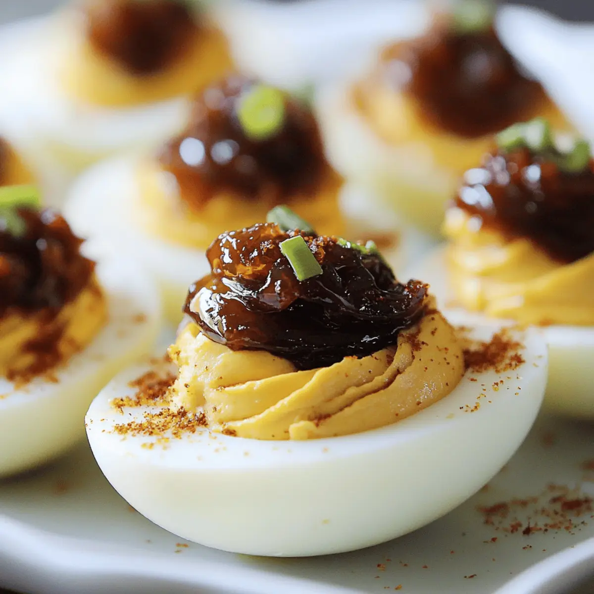Unique Deviled Eggs with Jalapeño Bacon Jam for Bold Flavor