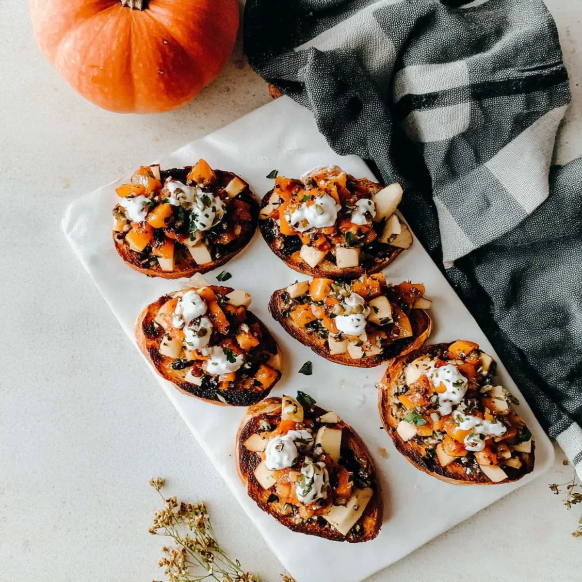Delicious Fall Bruschetta with Butternut Squash and Apples