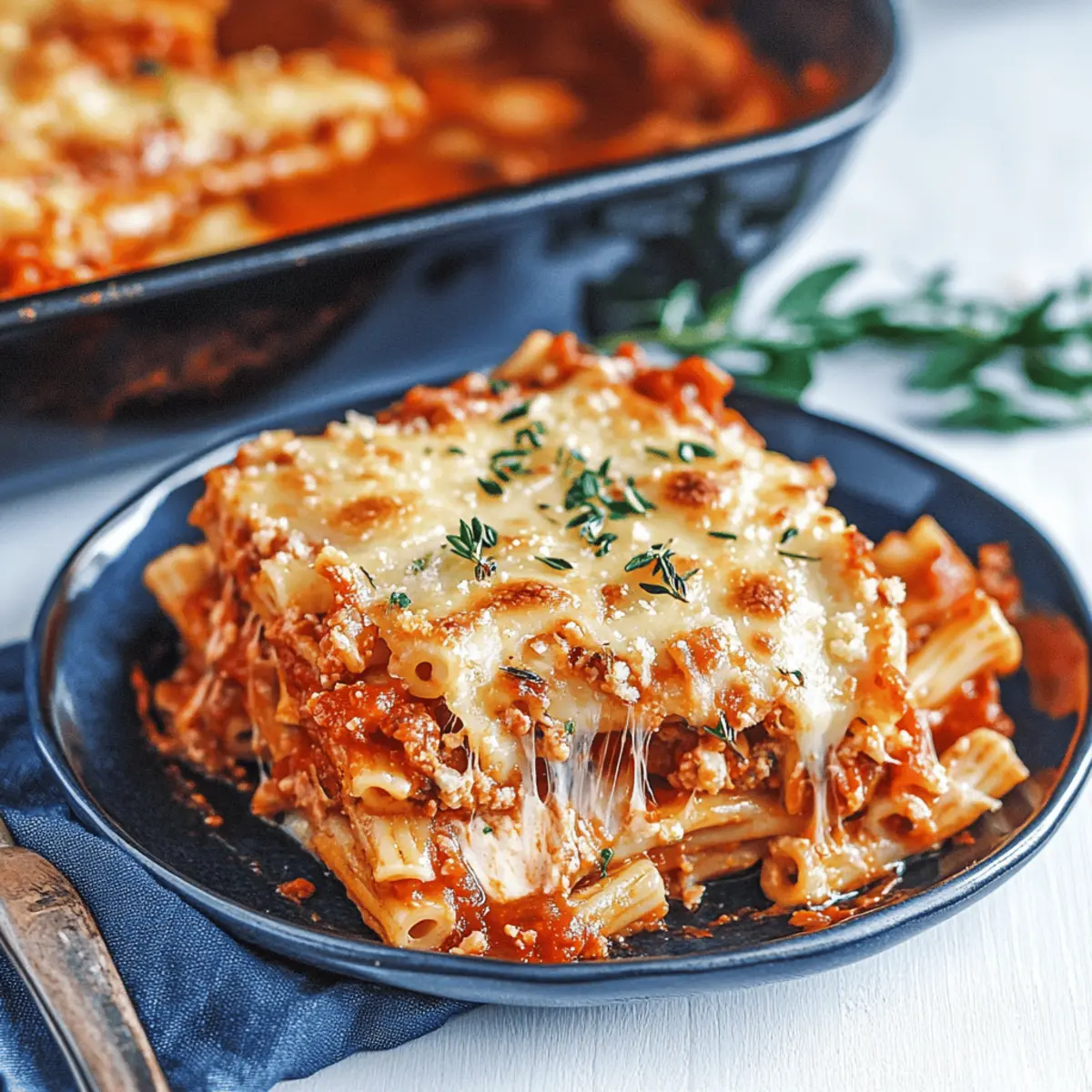 Ultimate Baked Ziti Recipe with Sausage and Three Cheeses
