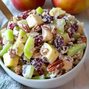 Apple Salad with Celery, Grapes, Pecans & Dried Cranberries