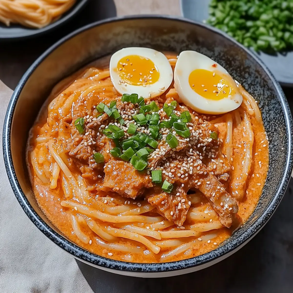 Creamy Korean Ssamjang Pasta with Pork Belly and Parmesan