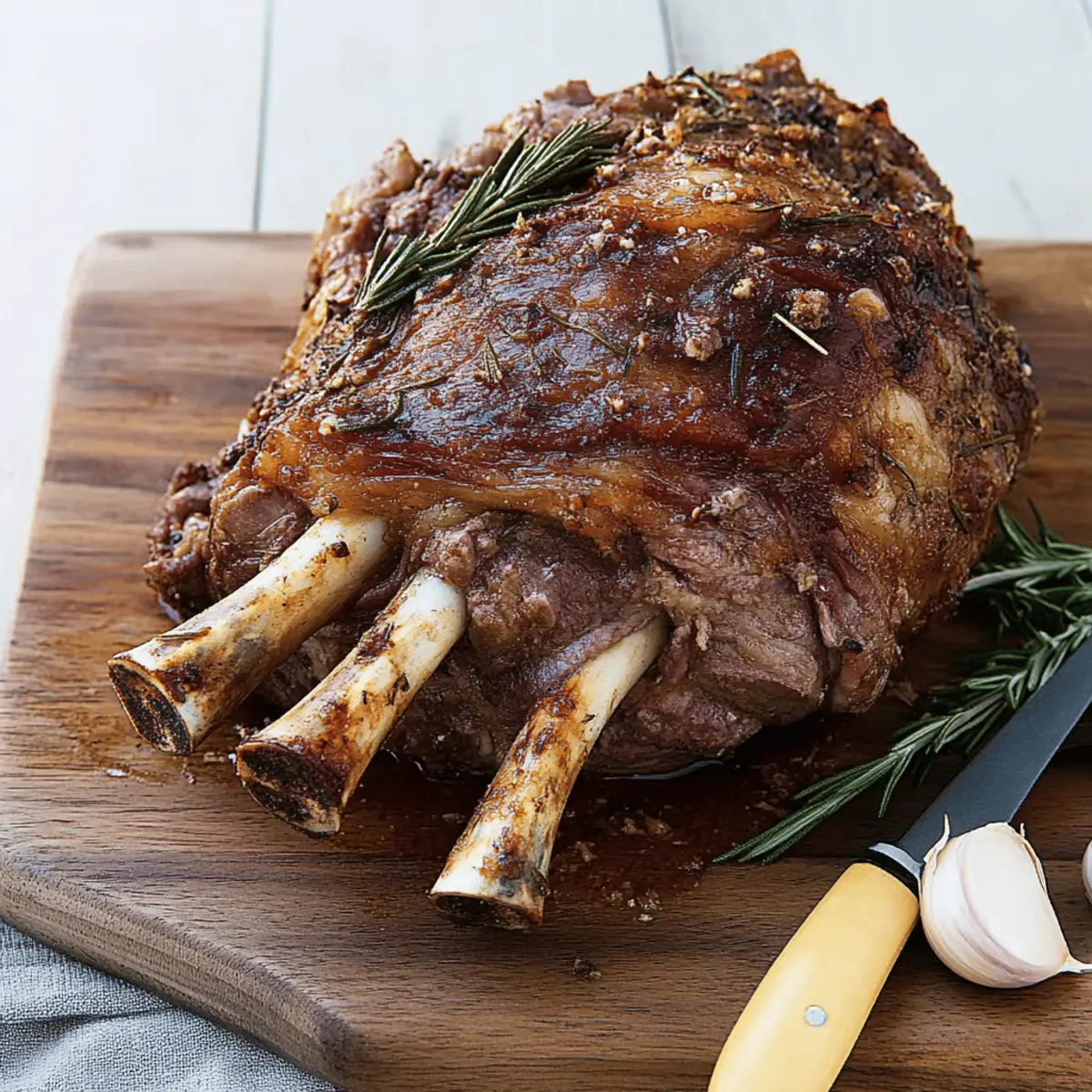 Slow-Roasted Lamb Shoulder with Rosemary & Garlic and Mashed Potatoes