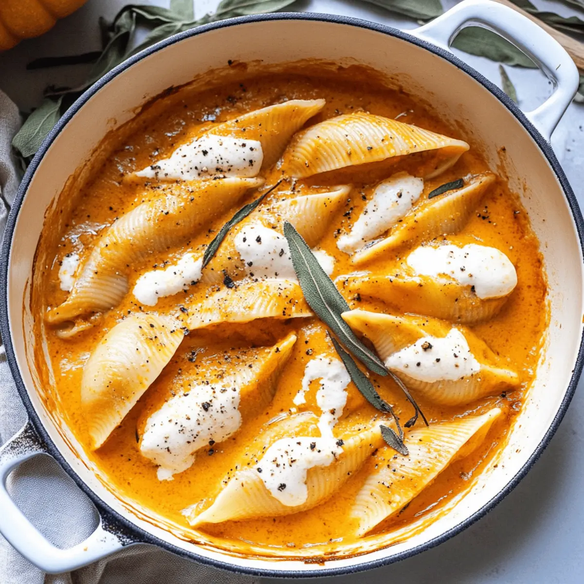 Delicious Stuffed Shells With Pumpkin Cream Sauce Recipe