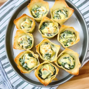 Spinach & Artichoke Wonton Cups