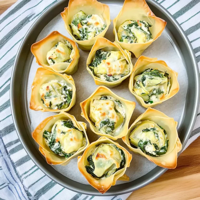 Spinach & Artichoke Wonton Cups