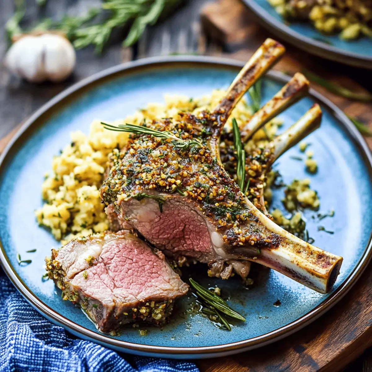 Herb Crusted Lamb Shoulder Chop with Dijon and Fresh Mint