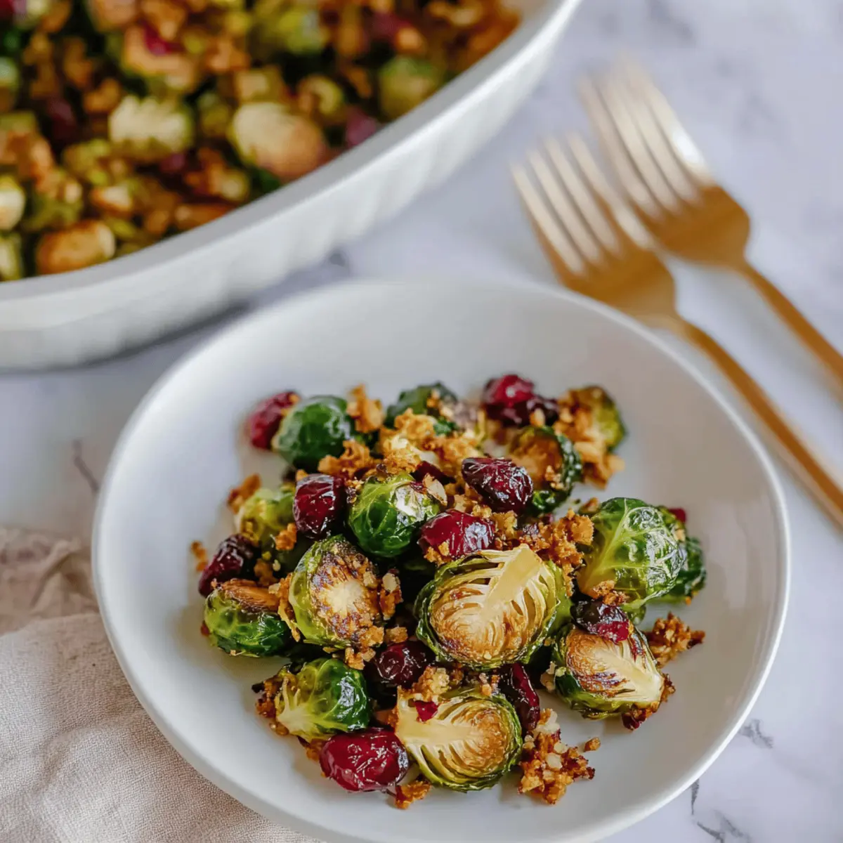 Orange Maple Glazed Brussels Sprouts with Cranberries Recipe