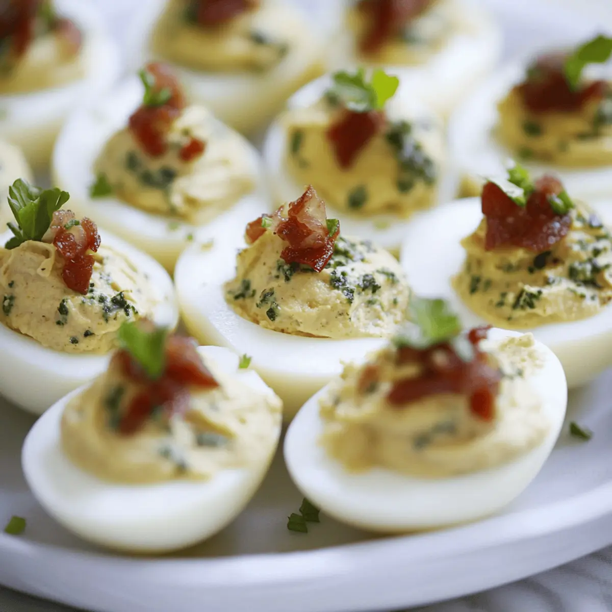 Delicious Italian Deviled Eggs with Prosciutto and Pesto