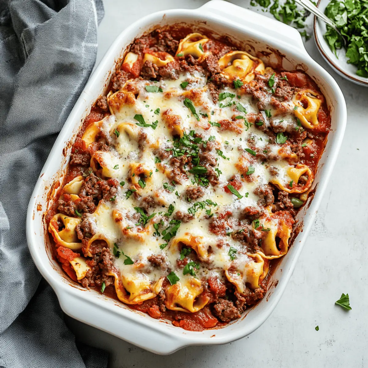 Easy One-Pan Beefy Tortellini Bake Recipe