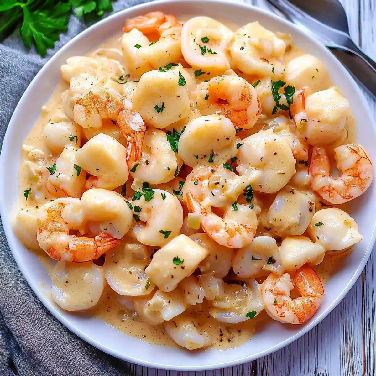 Seafood Medley Garlic Cream Sauce Recipe Ready in 15 Minutes