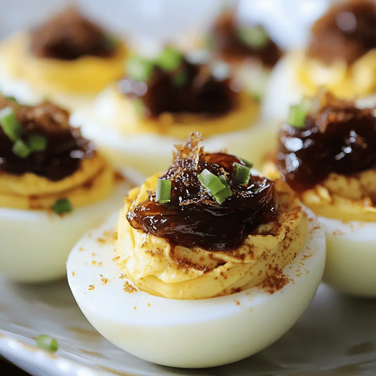 Unique Deviled Eggs with Jalapeño Bacon Jam for Bold Flavor