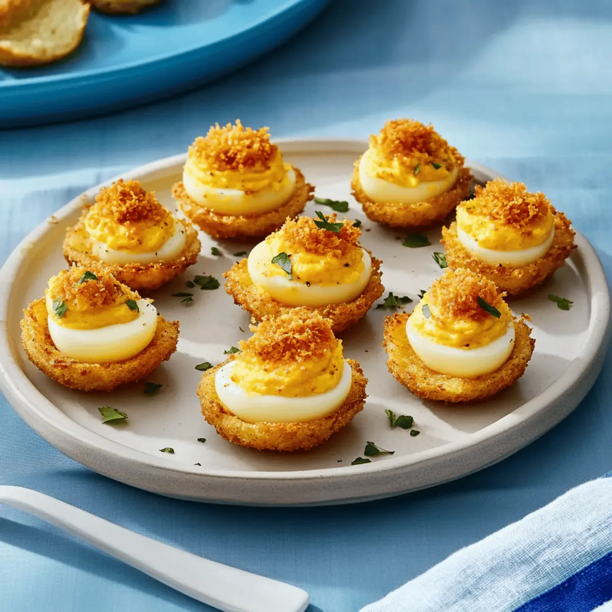 Delicious Fried Deviled Eggs Recipe with Bacon and Chives