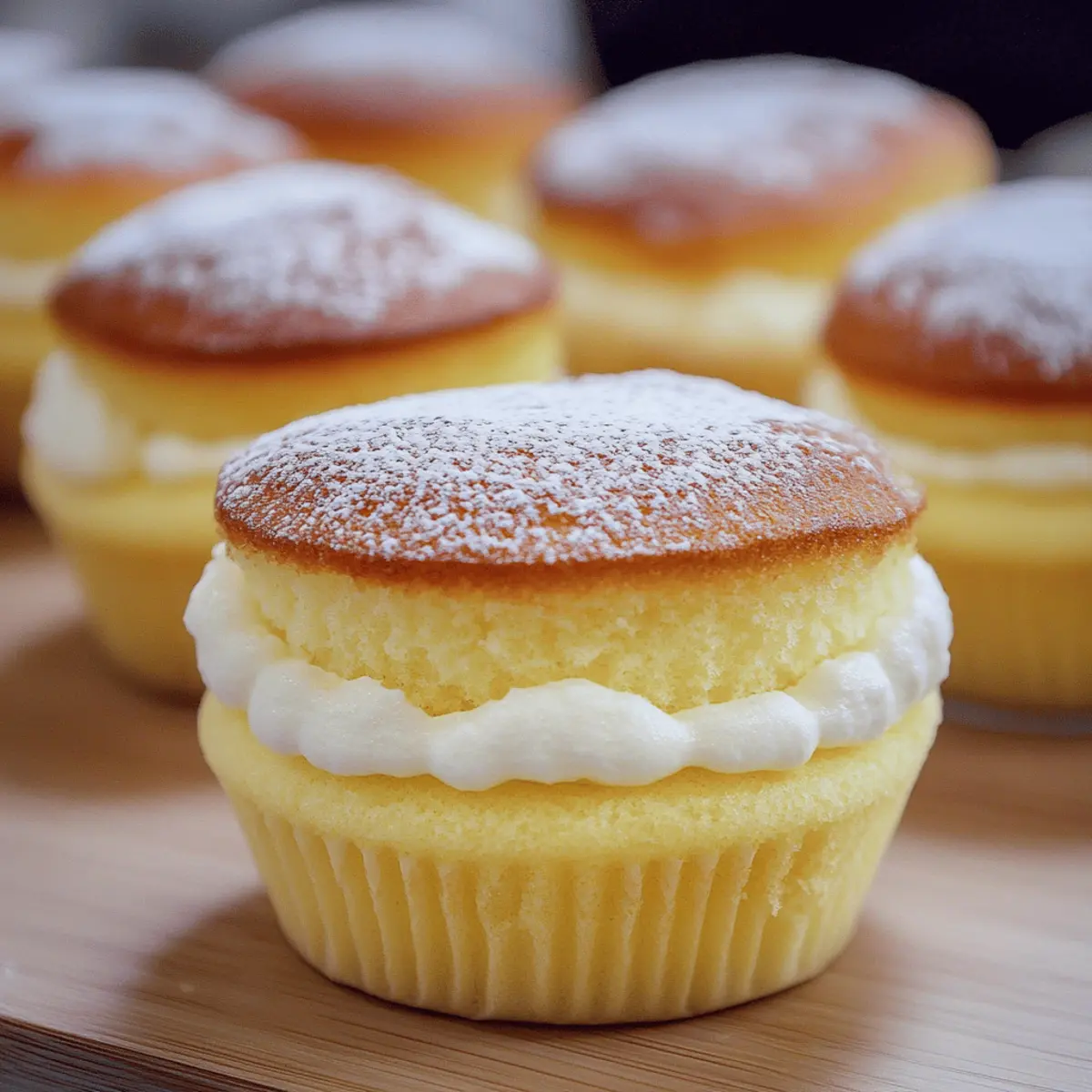 Fluffy Japanese Cotton Cheesecake Cupcakes