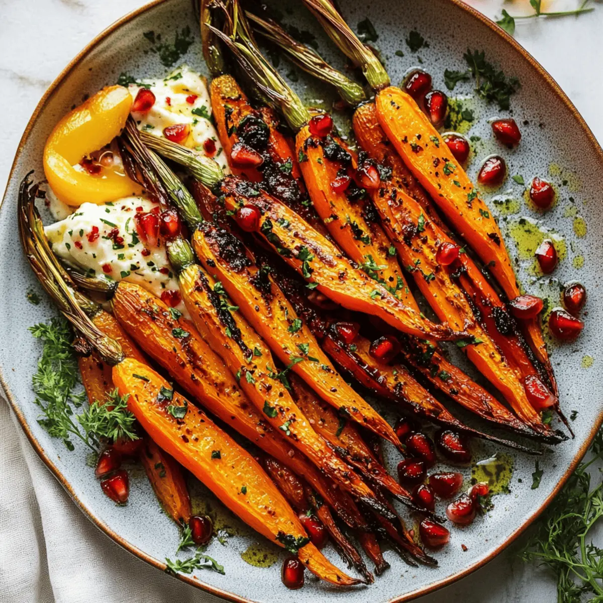 Delicious Honey Roasted Rainbow Carrots with Burrata and Pomegranate