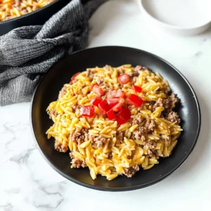 One-Pot Cheeseburger Orzo Skillet