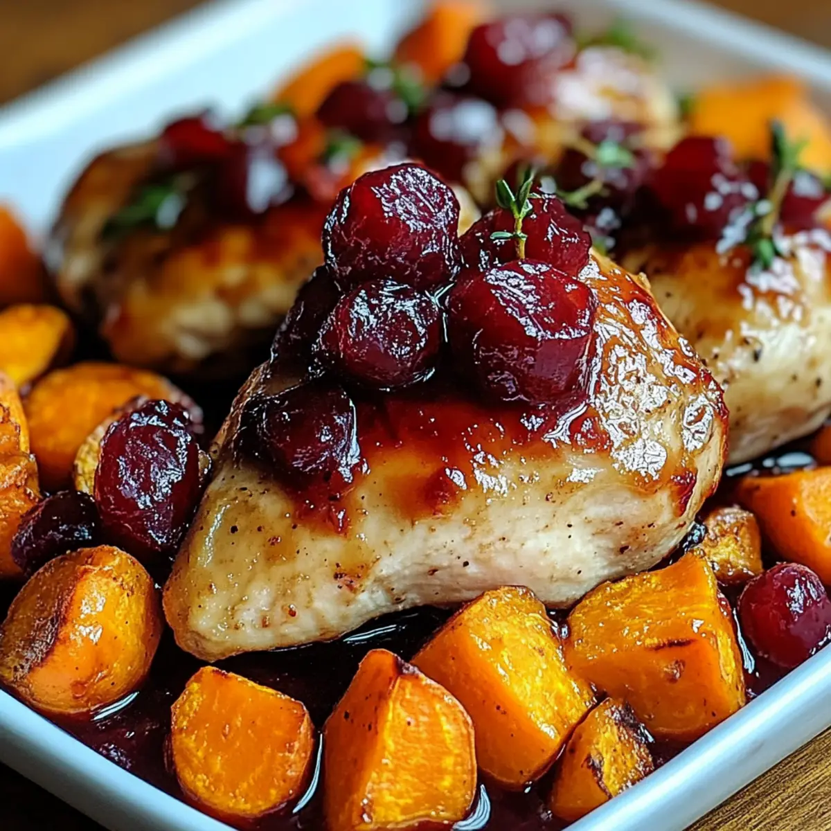 Cranberry Glazed Chicken with Carrots & Sweet Potatoes Recipe