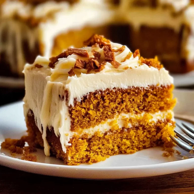 Pumpkin Spice Gooey Cake with Cream Cheese Frosting