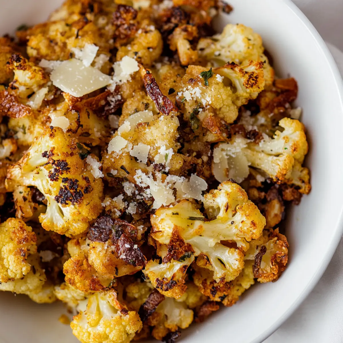 Perfectly Crispy Roasted Cauliflower with Cheesy Toppings