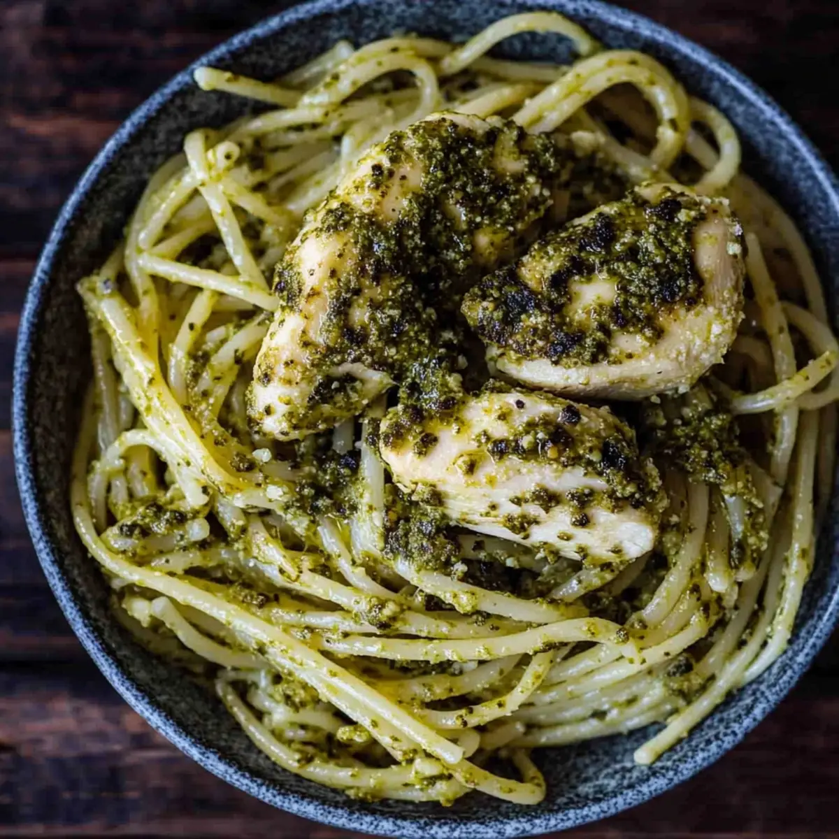 Pesto Pasta with Parmesan Chicken