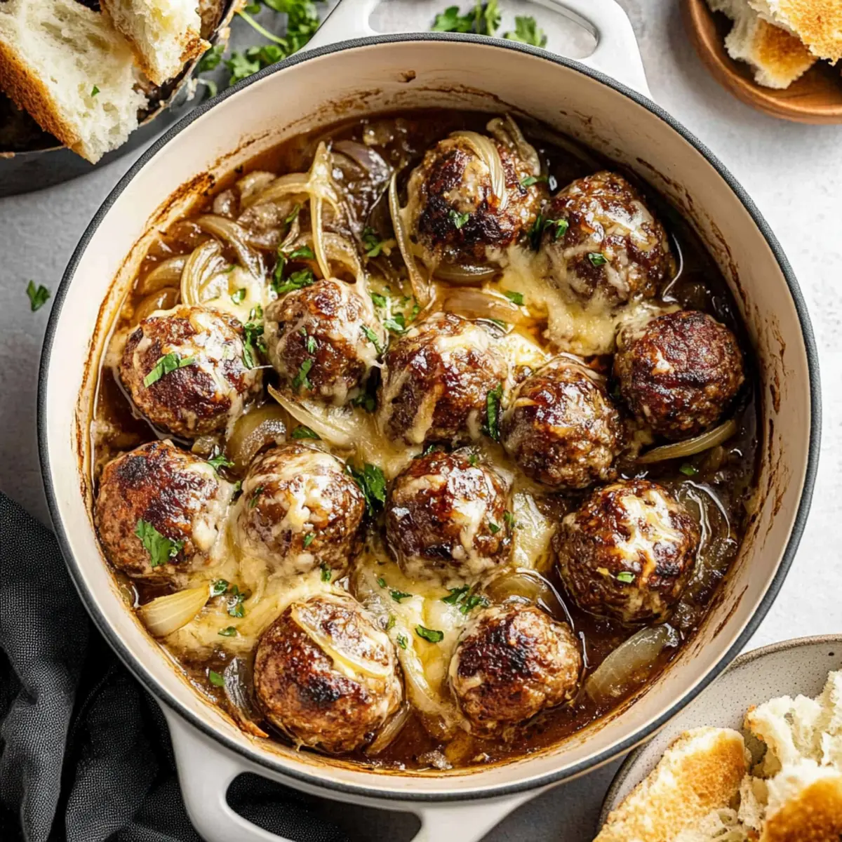 French Onion Meatballs