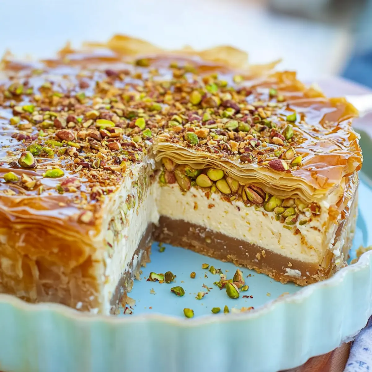 Indulge in Honey Pistachio Baklava Cheesecake Recipe Delight