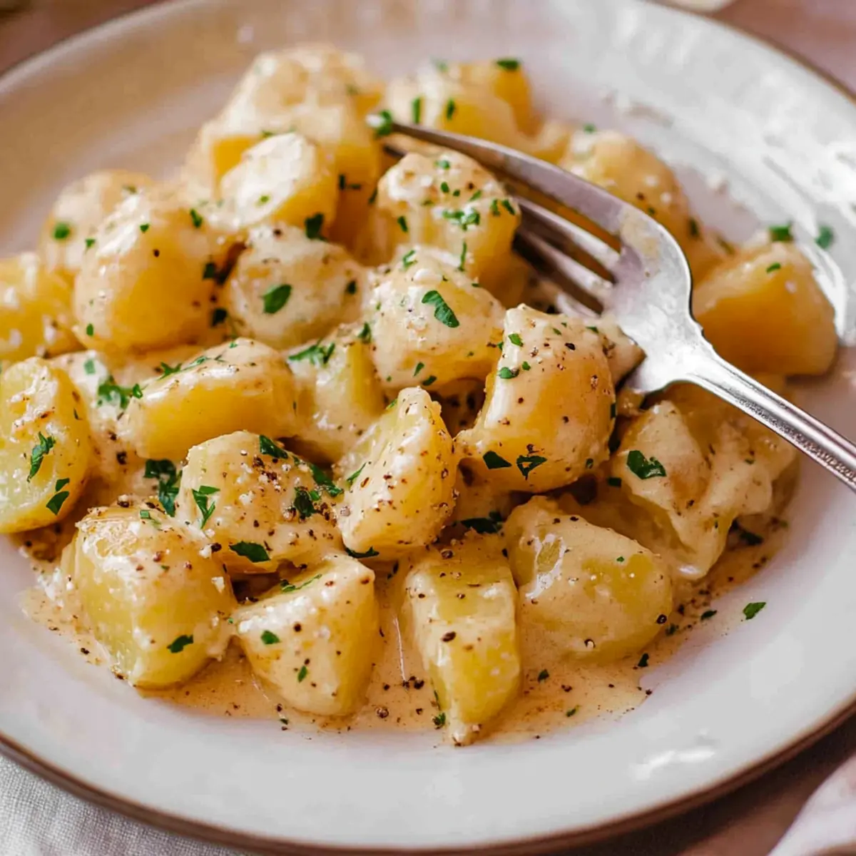 Creamy Garlic Sauce Baby Potatoes