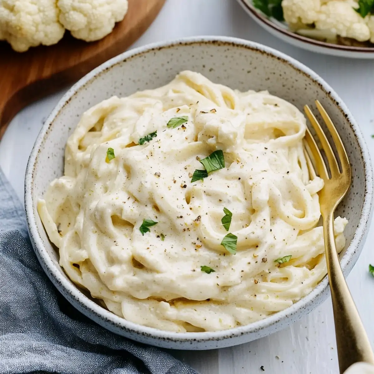 Creamy Cauliflower Alfredo Sauce Recipe with Fettuccini Delight