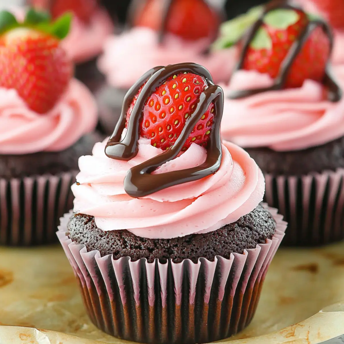 Chocolate Covered Strawberry Cupcakes