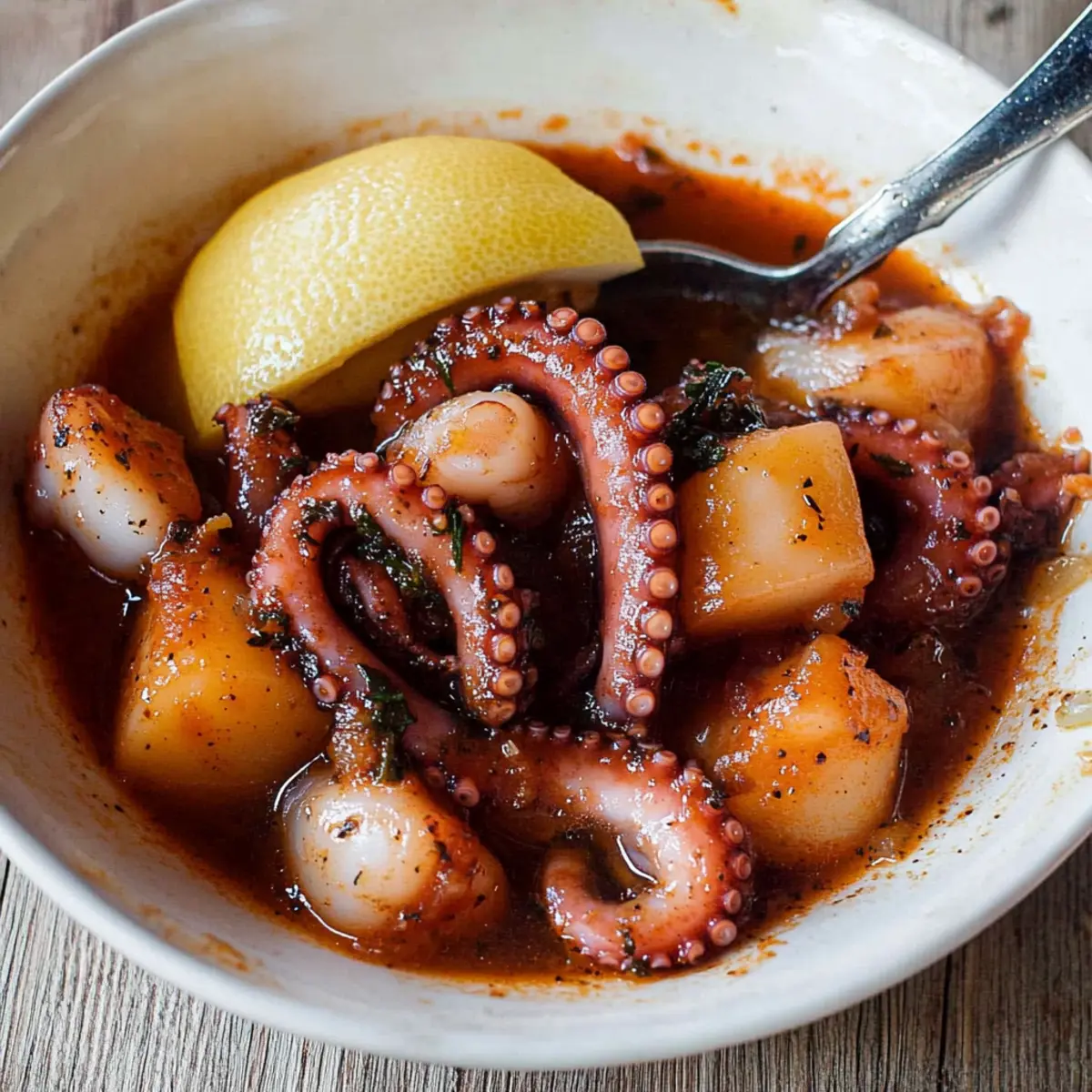 Delicious Greek Baby Octopus Stew with Potatoes Recipe