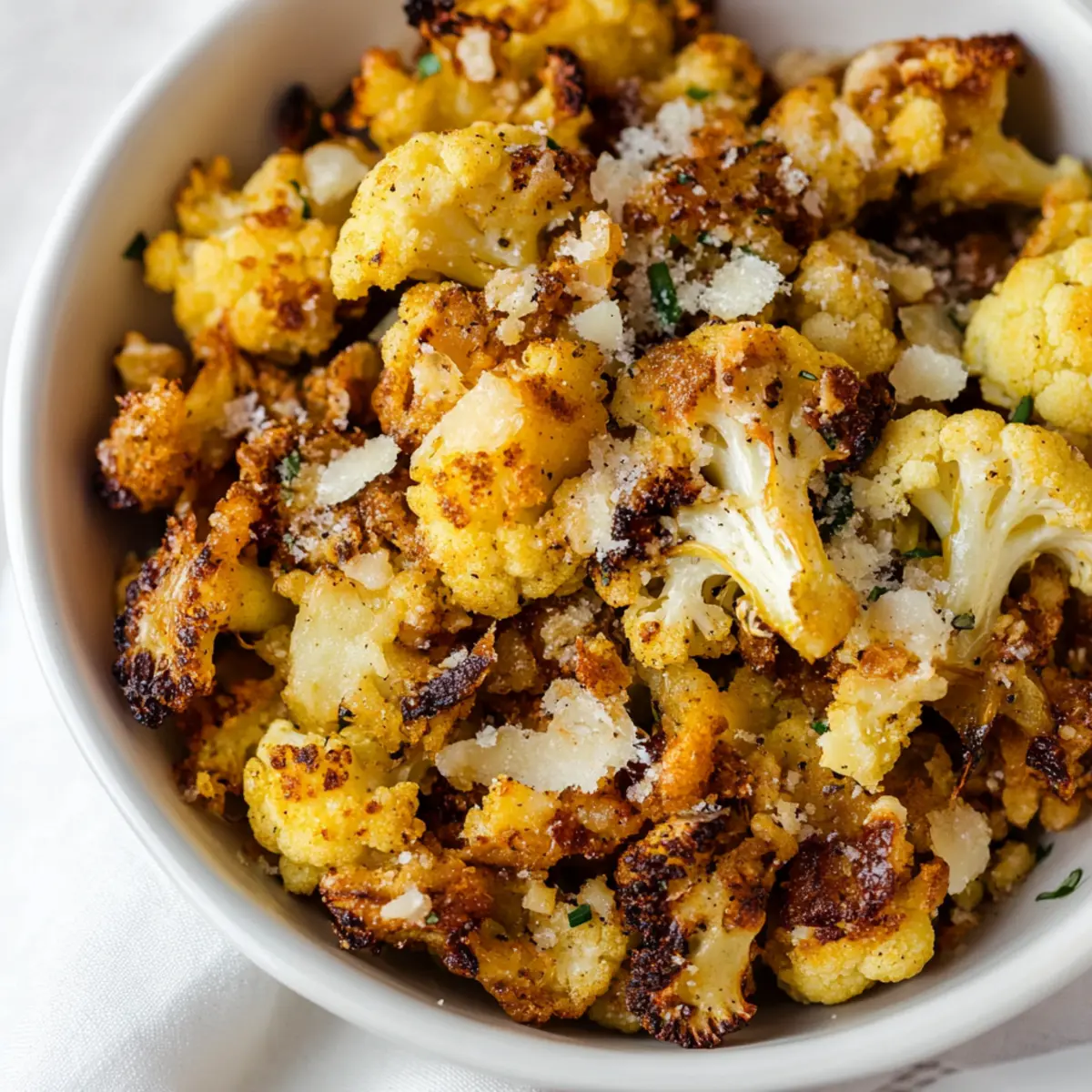 Perfectly Crispy Roasted Cauliflower with Cheesy Toppings