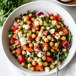 Mediterranean Chickpea Feta Salad