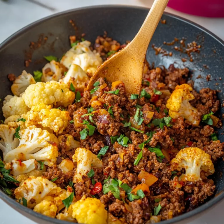 Crispy Chile Ground Beef & Cauliflower Bowls