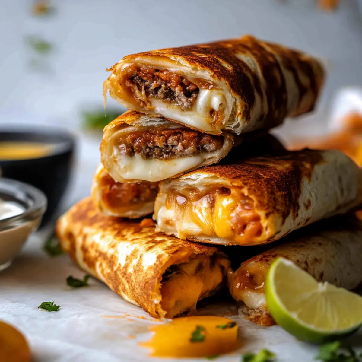 Easy Grilled Cheese Burrito Recipe with Taco Meat and Rice