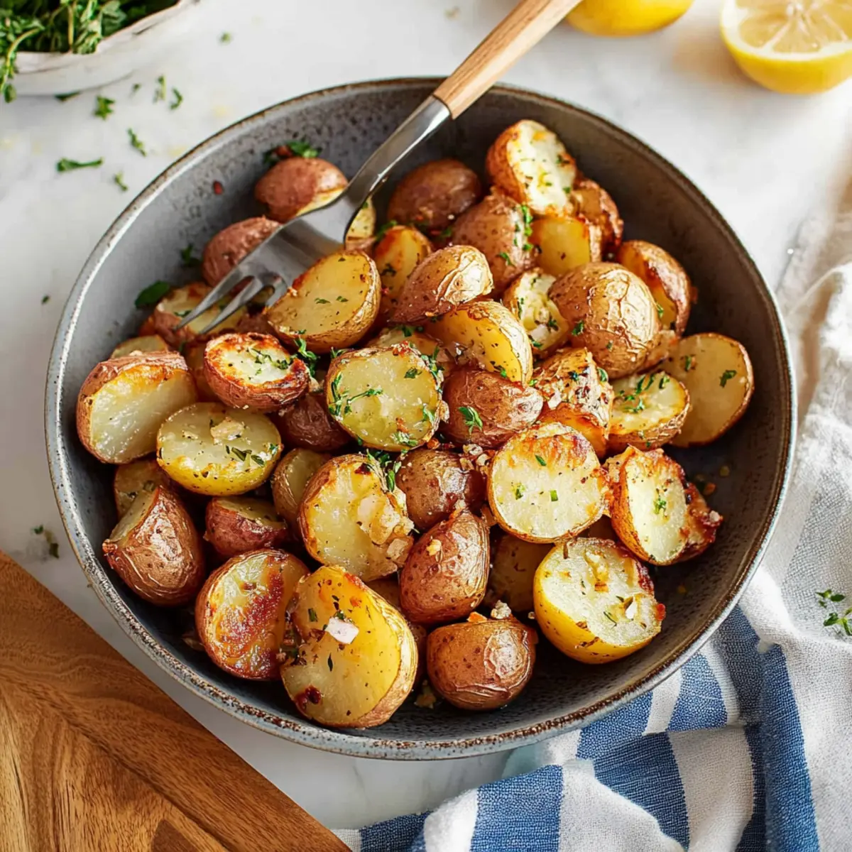 Make The Best Oven Roasted Potatoes with Zesty Lemon Dressing