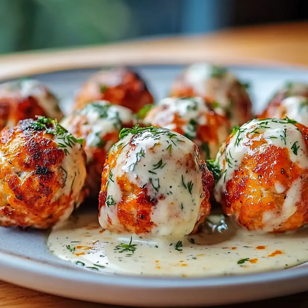 Delicious Sweet Chili Salmon Balls with Creamy Garlic Sauce Recipe