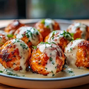 Sweet Chili Salmon Balls with Creamy Garlic Sauce