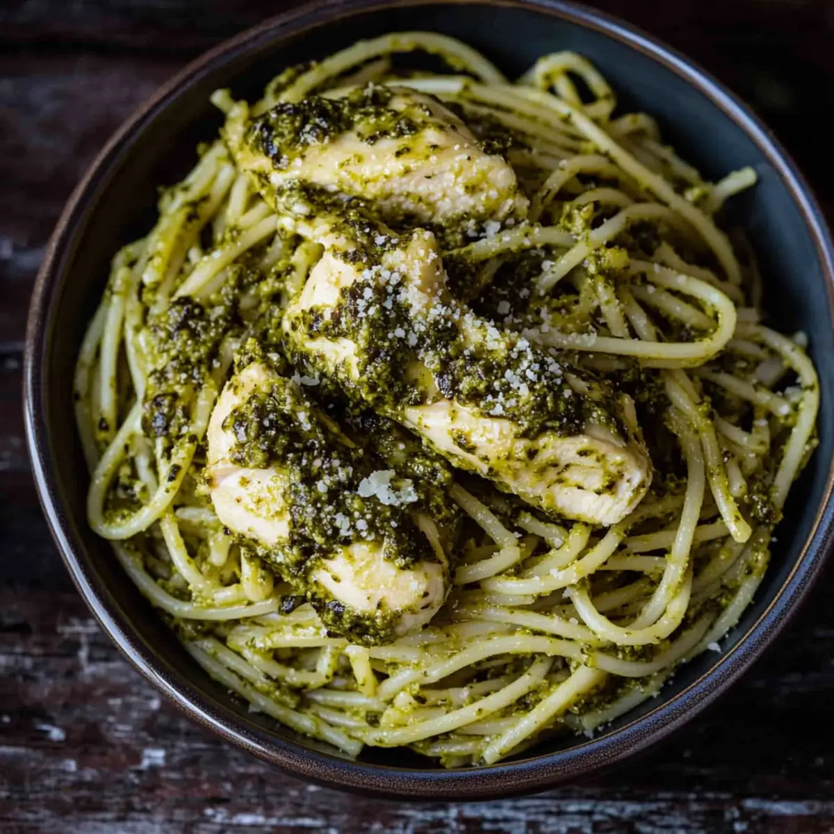 Delicious Pesto Pasta with Parmesan Chicken Ready in 14 Minutes