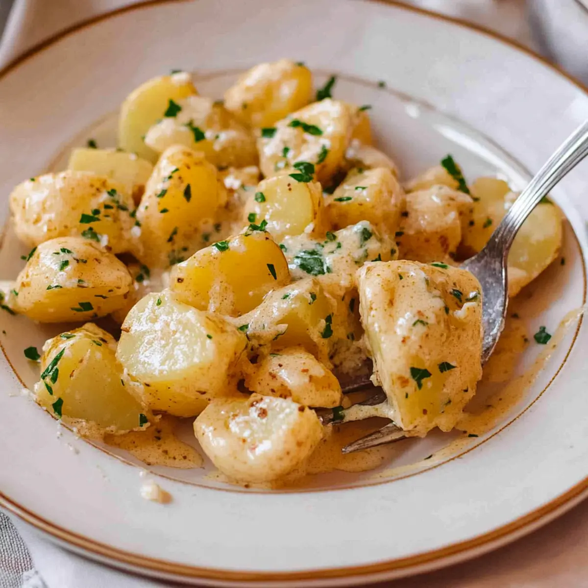 Creamy Garlic Sauce Baby Potatoes Recipe Ready in 30 Minutes