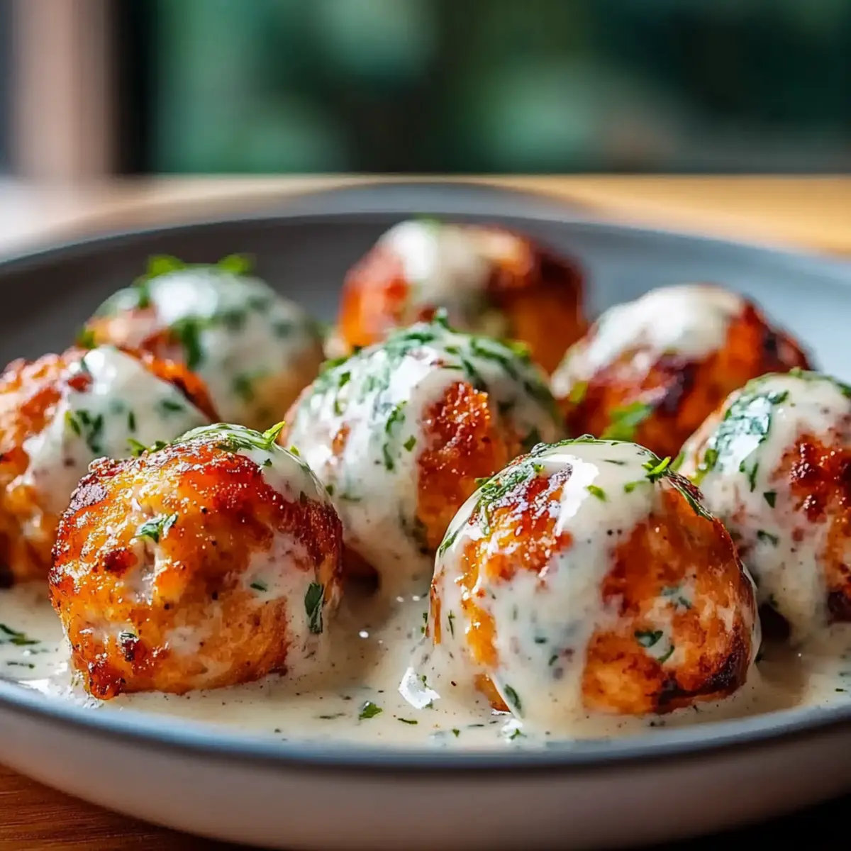 Delicious Sweet Chili Salmon Balls with Creamy Garlic Sauce Recipe