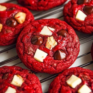 Red Velvet Chocolate Chip Cookies