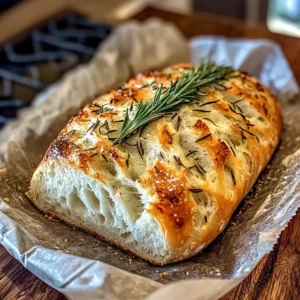Rustic No-Knead Rosemary Garlic Bread
