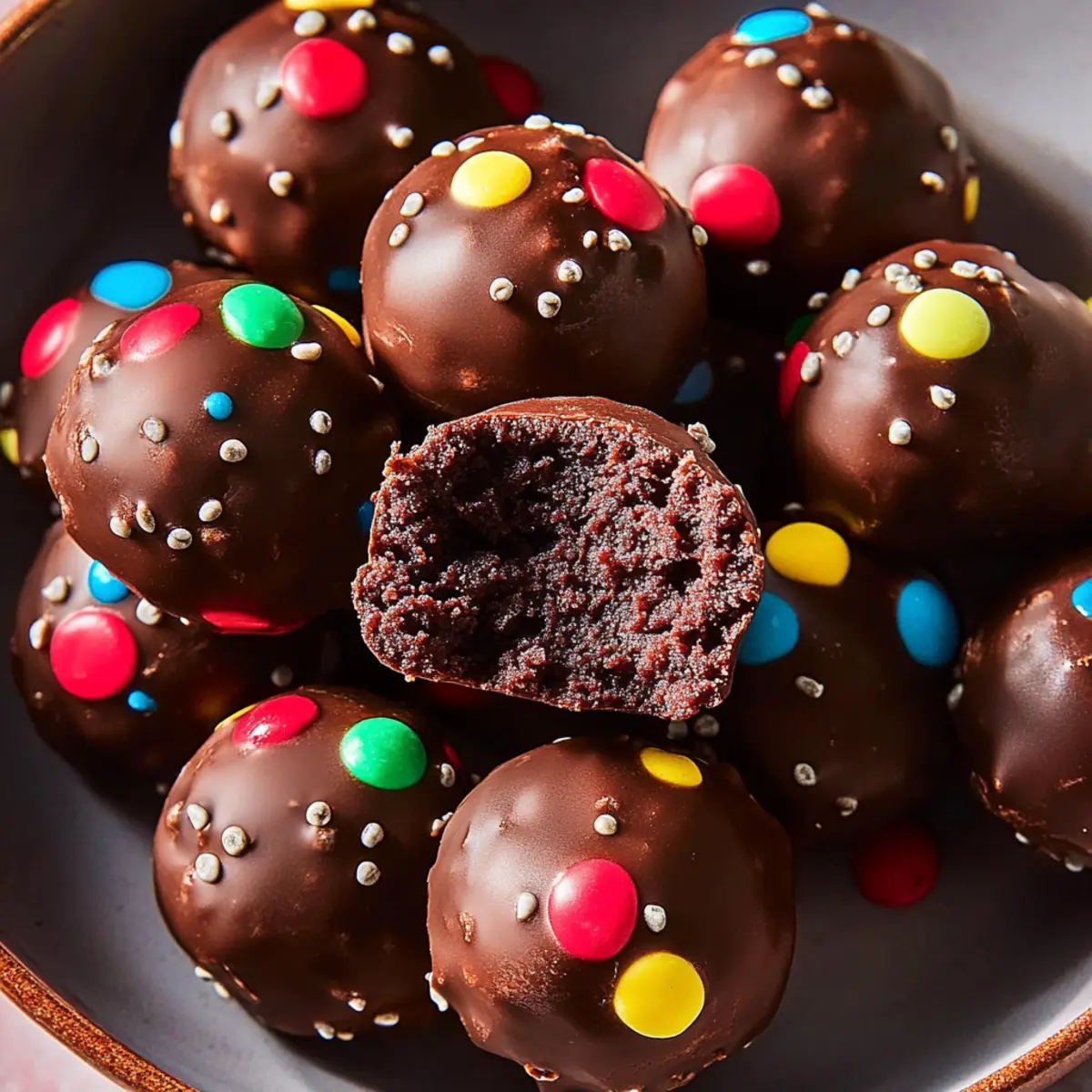 Delicious Cosmic Brownie Protein Bites with Chocolate and Almonds