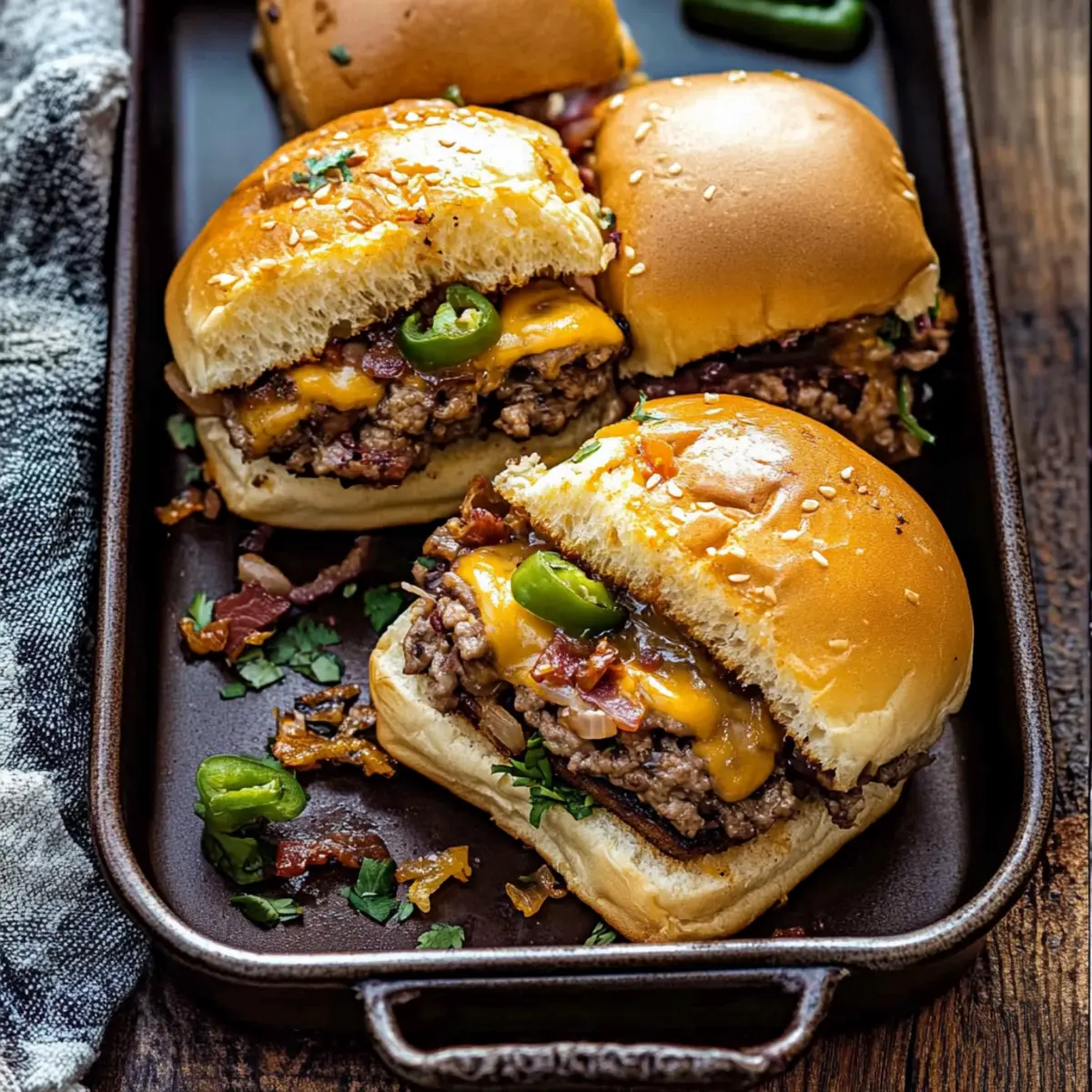 Delicious Cowboy Sliders Recipe with Bacon and Cheddar Cheese