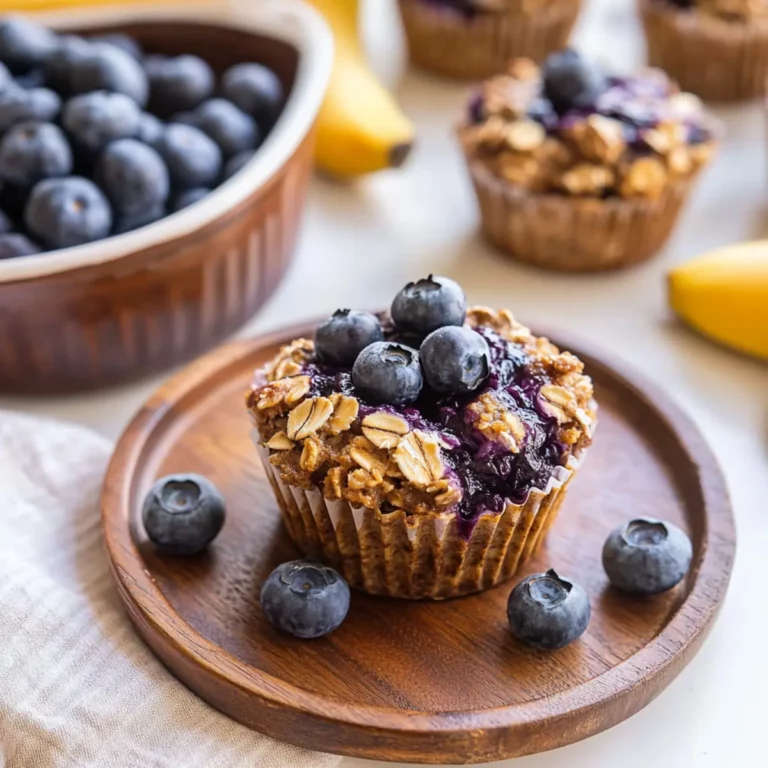 Blueberry Banana Baked Oatmeal Cups
