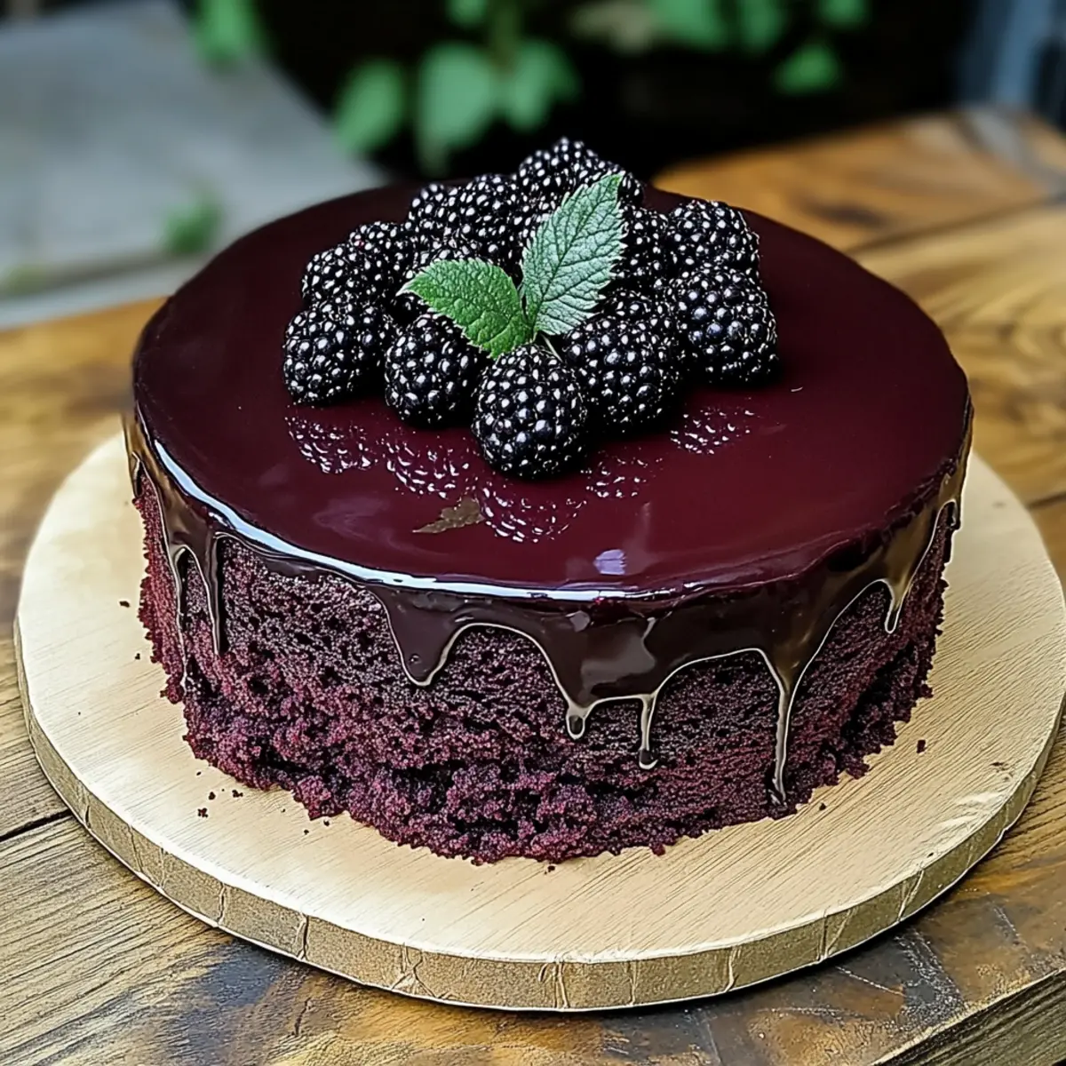 Decadent Blackberry Velvet Gothic Cake Recipe with Whipped Cream